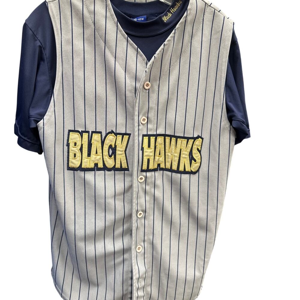 Vintage Black Hawks Baseball Jersey Set Teamwork Mizuno Medium USA 2 Piece